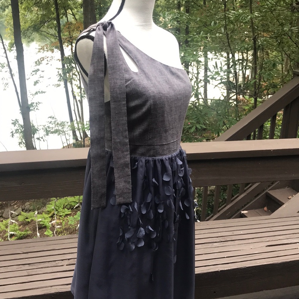 Miss Me Couture,  Lovely silk and tweed one shoulder dress 💞 Very unique piece